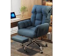 Ergonomic Executive Office Chair with Adjustable Rocking Footrest, 360° Rotation, Perfect for Home Office & Gaming - Stylish Grey Design