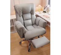 Ergonomic Executive Office Chair with Footrest High Back Reclining Leather Seat Lumbar Support Heavy Duty for 450 lbs Large Size Comfortable Gray Design