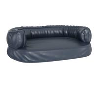 vidaXL Ergonomic Foam Dog Bed Dark Blue 60x42 cm Faux Leather, Blue