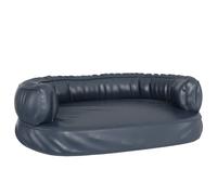vidaXL Ergonomic Foam Dog Bed Dark Blue 75x53 cm Faux Leather, Blue