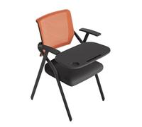 Ergonomic Folding Accent Chair with Mesh Back & Writing Pad - Portable Office & Conference Desk Chair Ideal for Guest Seating Training & Reception Use
