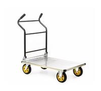 Ergonomic Folding Handles Platform Trolley Castors Silver/Black/Yellow