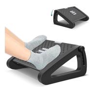 Ergonomic Foot Stool Under Desk, Adjustable Office Foot Rest with Massage Texture and Roller, 6 Height Settings, Suitable for Home and Office