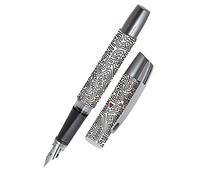 Ergonomic fountain pen for left handed for school/college - ONLINE Campus Heart - solid medium nib, soft grip part, for standard ink cartridges, refillable, for beginners/pupils/students/adults
