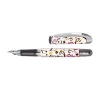 Ergonomic fountain pen for left handed for school/college - ONLINE College Love Tunes - solid medium nib, soft grip part, for standard ink cartridges, refillable, ideal for beginners/pupils/students