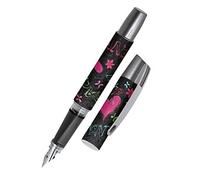 Ergonomic fountain pen for school/college - ONLINE Campus Be Happy - solid medium nib, soft grip part, for standard ink cartridges, refillable, ideal for beginners/pupils/students
