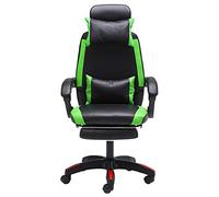Ergonomic Gaming Chair - High-Back Racing Computer Chair with Footrest, PU Leather Swivel Office Desk Chair for Adults - Pink Video Game Recliner (Green)