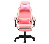 Ergonomic Gaming Chair - High-Back Racing Computer Chair with Footrest, PU Leather Swivel Office Desk Chair for Adults - Pink Video Game Recliner (Pink)
