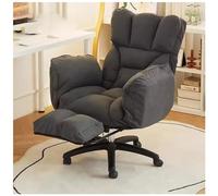 Ergonomic Gaming Chair with Footrest - Adjustable Lazy Sofa for Home Office Computer Study Recliner Accent Chair with Wheels Backrest Seat for Living Room & Bedroom (Gray A)