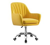 Ergonomic Gray Velvet Office Chair - Adjustable Height Swivel Dining Chair for Home Living Room & Computer Desk - Soft Padded Mid Back Design for Comfort