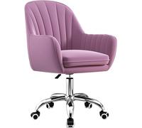 Ergonomic Gray Velvet Swivel Chair for Home Office Adjustable Height Mid Back Design - Perfect for Living Room & Dining Comfortable Office Desk Chair.