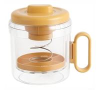 Ergonomic Greek Yogurt Strainer and Tofu Press for Homemade Cheese Nut Milk Sauces and Fruit Juice with Transparent Container (Orange)