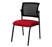 Ergonomic Green Desk Chair No Wheels, Stacking Armchair with Lumbar Support & Thick Cushion, Mesh Back Waiting Room Chair for Office & School Use