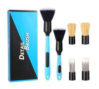 Ergonomic Grip Set Featuring Soft and Hard Bristles for Vehicle Maintenance Auto Detailing Brush Collection
