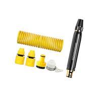 Ergonomic handheld flexible spring coil hose is a spray car wash sprinkler with lock for powerful patio and plant irrigation