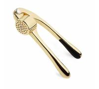 Ergonomic Handle Kitchen Garlic Press, Manual Zinc Alloy Garlic Masher Handheld Easy Squeeze Ginger Crusher Chopper Dishwasher Safe(Gold)