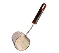 Ergonomic Handle Skimmer Spoon, Stainless, Black DEEPEN THE, Black D | Practical Strainer Spoon, Efficient Cooking and Frying Tool, Kitchen Utensils, Blanching Vegetables