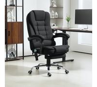 Ergonomic Heated 6 Points Vibration Massage Office Chair, Black VINSETTO Black One Size