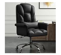 Ergonomic High Back Desk Chair PU Leather Executive Swivel Office Chair with Adjustable Height Armrests & Rocking Function Stylish Black Office Furniture