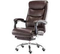 Ergonomic High Back Executive Reclining Leather Office Chair with Lumbar Support and Footrest Comfortable Desk Chair for Home Office Dormitory Use