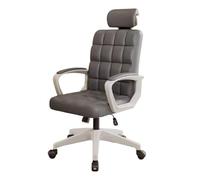 Ergonomic High Back Gaming Chair with Swivel Executive Task Chair for Home Office Wide Seat and PU Leather Backrest Adjustable Arms Gray/A Color Option.