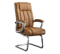Ergonomic High Back Office Chair, PU Leather Executive Desk Chair with Armrests, 180° Swivel Computer Chair for Home & Office (Brown)