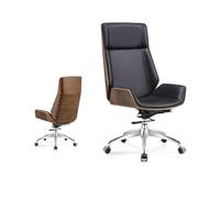 Ergonomic High Back Office Chair, PU Leather Swivel Computer Chair with Castors, Adjustable Height Executive Desk Chair for Home and Office Use