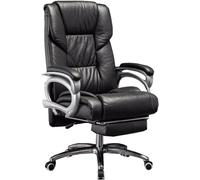 Ergonomic High Back Office Chair Reclining Faux Leather Executive Desk Chair with Footrest Stylish & Black Executive Seating for Home & Office