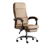 Ergonomic High Back Office Chair with Footrest, Comfortable Swivel Computer Desk Chair, Adjustable Reclining Executive Chair for Home & Office (Natural)