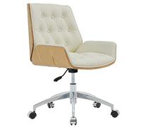 Ergonomic Home Office Chair, Vintage Button Back, Computer Swivel Desk Chair Rolling Task PU Leather Work Chair for Living Room, Home Office, Bedroom