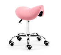 Ergonomic Hydraulic Rolling Saddle Stool Chair with Wheels - Comfortable Leather Seat, Adjustable 19"-23" Height for Clinics, Dentists, Spas, age, and Salons
