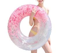 Ergonomic Inflatable Swimming Pool Swim Ring with Sequins Flower