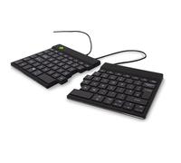 R-Go Ergonomic keyboard, Split design, Natural Typing Keyboard for Carpal Tunnel, Keyboard in 2 parts, With Break software, Ultra Thin, QWERTY(UK) Layout, USB Wired, Black