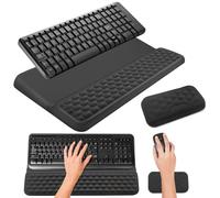 Ergonomic Keyboard Wrist Rest Mouse Wrist Est Non-Slip Kit for Desk Arm Support Keyboards Riser & Soft Memory Foam Computer Keyboard Stand Home Office Accessories (Black)