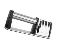 Ergonomic Kitchen Sharpener for Home Cooks, Ambidextrous Silver Tool | Stainless Steel, Ceramic, Diamond and ABS Build, Comfortable Grip, One-hand Use for Prep