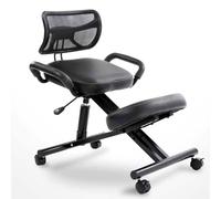 Ergonomic Kneeling Chair with Armrests - Adjustable Office Stool for Back Pain Relief, Ideal for Home and Gaming