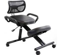 Ergonomic Kneeling Chair with Memory Foam Layer - Improves Posture - Adjustable Stool for Home and Office - Thick Comfortable Cushions,Green Mesh