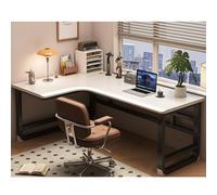 Ergonomic L-Shaped Solid Wood Gaming Desk Corner Computer Workstation for Home Office Study & Gaming - D-Left 140x120x75cm Ideal for Students & Professionals