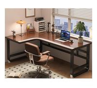 Ergonomic L-Shaped Solid Wood Gaming Desk - Corner Computer Workstation for Home Office & Study Slanted Edge Design Ideal for Gamers Students & Professionals (B-left 140x120x75cm)