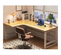 Ergonomic L-Shaped Solid Wood Gaming Desk - Corner Computer Workstation for Home Office Study Writing & Gaming Slanted Edge Design Ideal for Students & Professionals (F-left 140x100x75c