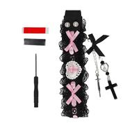 Ergonomic lace fabric keyboard strap adhesive keyboard ribbon features an easy attach & detach design for carrying the double shotkey cap comfortably