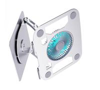 Ergonomic laptop riser with independent fan and blue light switch for 15.9 inch devices. Blue Light Laptop Stand