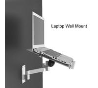 Ergonomic Laptop Wall Mount Adjustable Full Motion Arm Aluminum Alloy Cooling Tray for 10-15.6 Inch Laptops Supports 8kg Space-Saving Design for Home Office