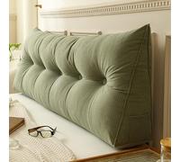Ergonomic Large Wedge Headboard Pillow - Triangular Bed Backrest Cushion for Reading & Sitting in Bed - Movable Decorative Pillow (60cm)