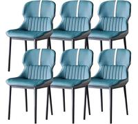 Ergonomic Leather Dining Chairs Set of 6 Stable Carbon Steel Legs Metal Frame Modern Design for Kitchen & Living Room Stylish Green & Grey Colors