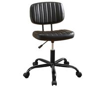 Ergonomic Leather Gaming Chair with Wheels Adjustable Office Desk Chair Swivel Rolling Task Chair for Home Office & Vanity Compact Design (Nero)