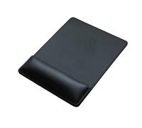Ergonomic Leather Mouse Pad Mat Mousepad with Rest Wrist Support Non-Slip Rubber Base Memory Foam Waterproof Surface for Gaming Office(Black)