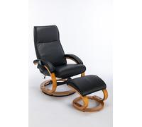 Ergonomic Leather Recliner Chair with Ottoman 5-Point Swivel System Foam-Filled Comfort for Living Room & Bedroom Stylish Black Bentwood Armchair