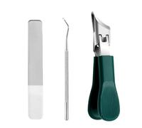 Ergonomic Long Handle Toenail Clippers With Wide Jaw Angled Antisplash Design For Elderly Men & Women 3Pieces/set Stainless Steel Toenail Clippers