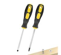 Ergonomic Magnetic Tip Handle - Vanadium Steel | Nonslip Magnetic Tip Grip - This 2-piece Screwdriver Set is Made of Chrome Vanadium Steel and Features Magnetics Tips and A Non-Slip Padded Handle